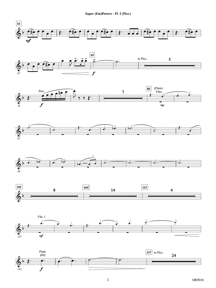 Super (Em)Powers: Flute 2 (Piccolo) Flute scores gallery preview page 2