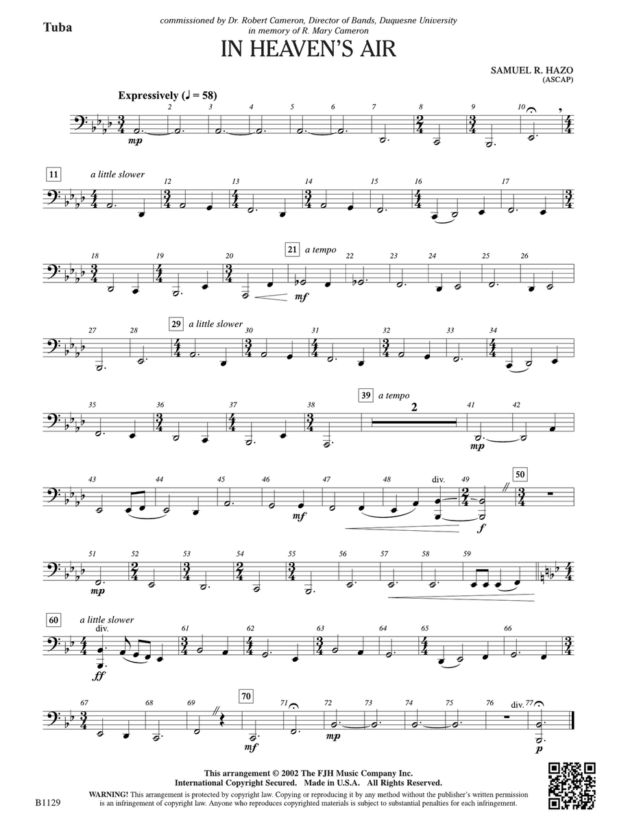 In Heaven's Air: Tuba In Heaven's Air: Tuba Tuba scores gallery preview page 1
