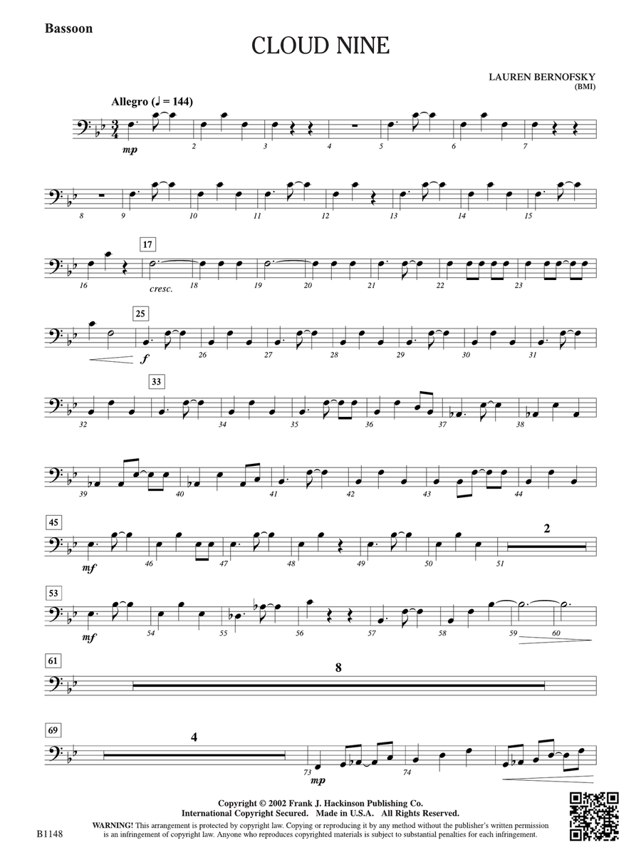 Cloud Nine: Bassoon Cloud Nine: Bassoon Bassoon scores gallery preview page 1