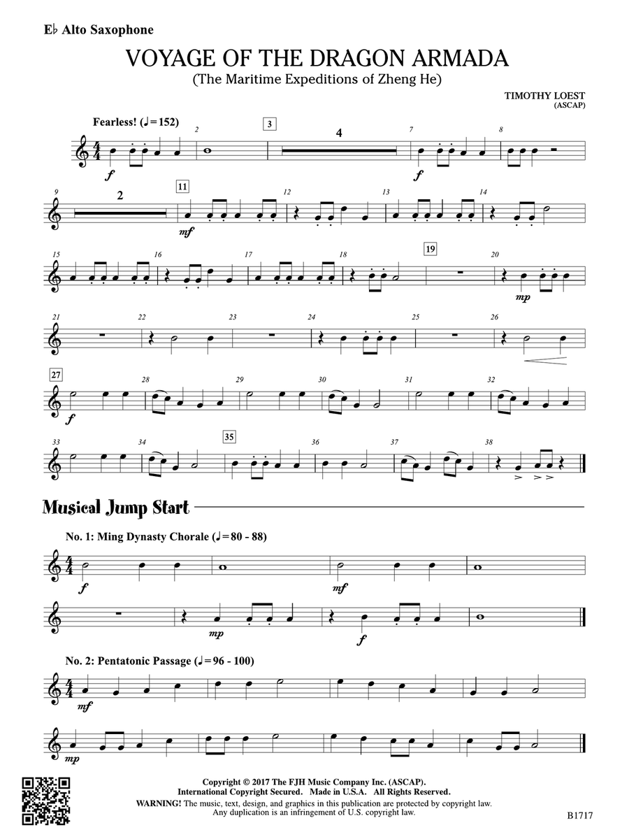 Voyage of the Dragon Armada: E-flat Alto Saxophone Alto Saxophone scores gallery preview page 1