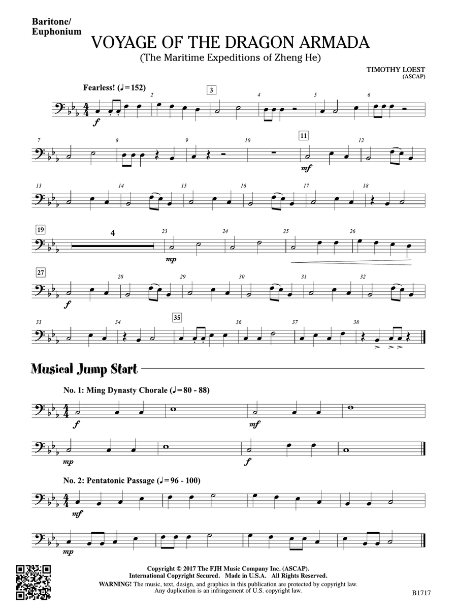 Voyage of the Dragon Armada: Baritone / Euphonium Baritone Horn scores gallery preview page 1