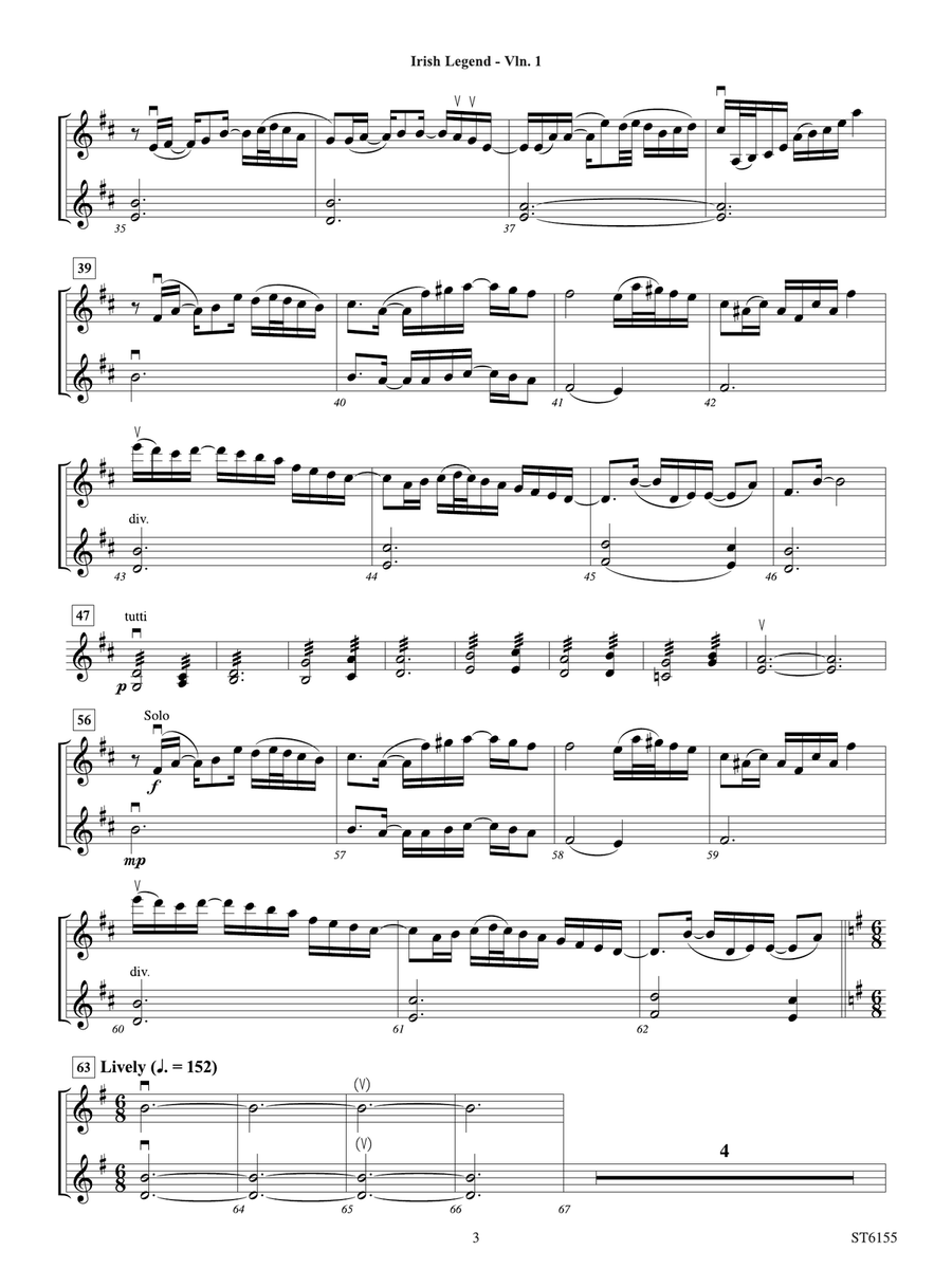 Irish Legend: Violin 1 Irish Legend: Violin 1 Violin scores gallery preview page 3