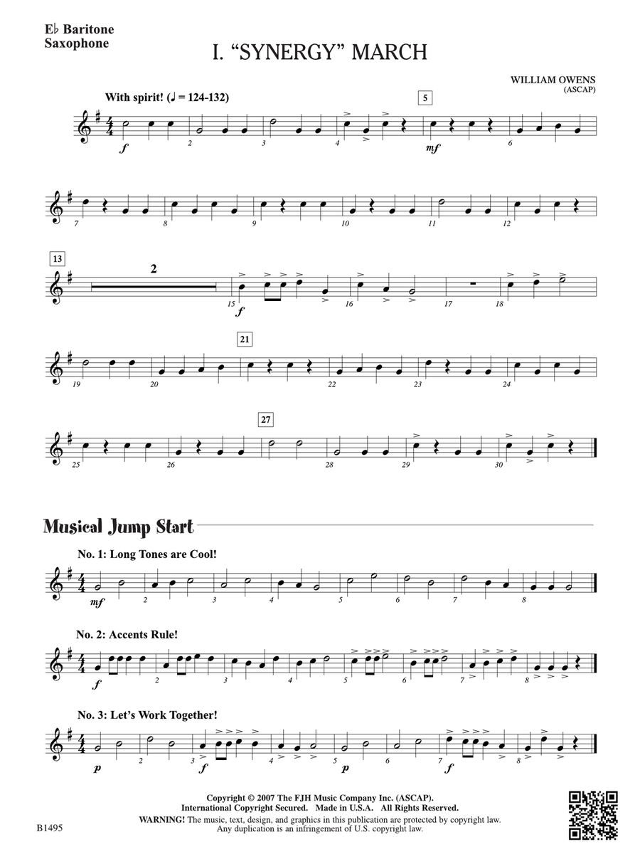 Curtain Up! (Complete Concert Starter Series Vol. 1): E-flat Baritone Saxophone Baritone Saxophone scores gallery preview page 1