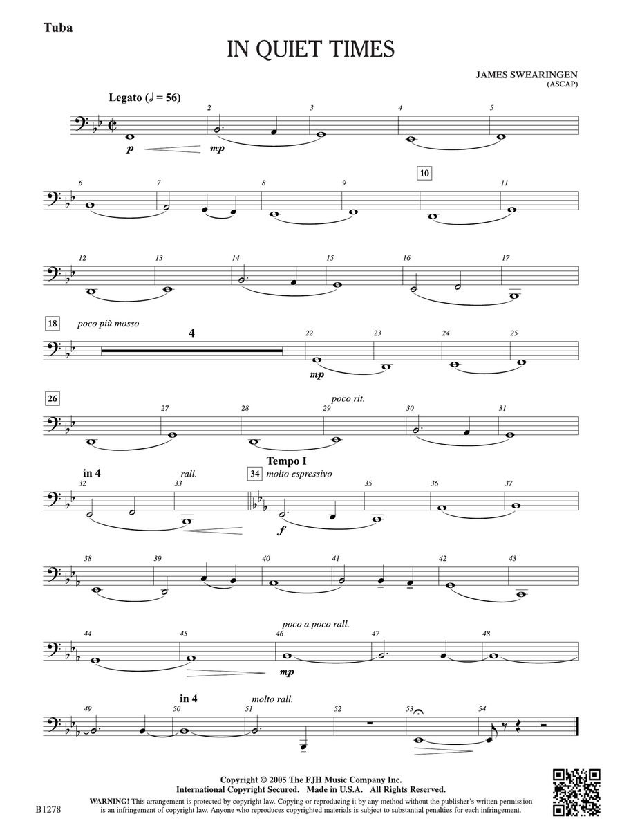 In Quiet Times: Tuba In Quiet Times: Tuba Tuba scores gallery preview page 1