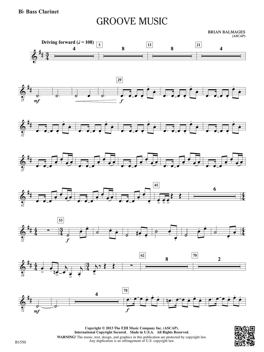 Groove Music: B-flat Bass Clarinet Bass Clarinet scores gallery preview page 1