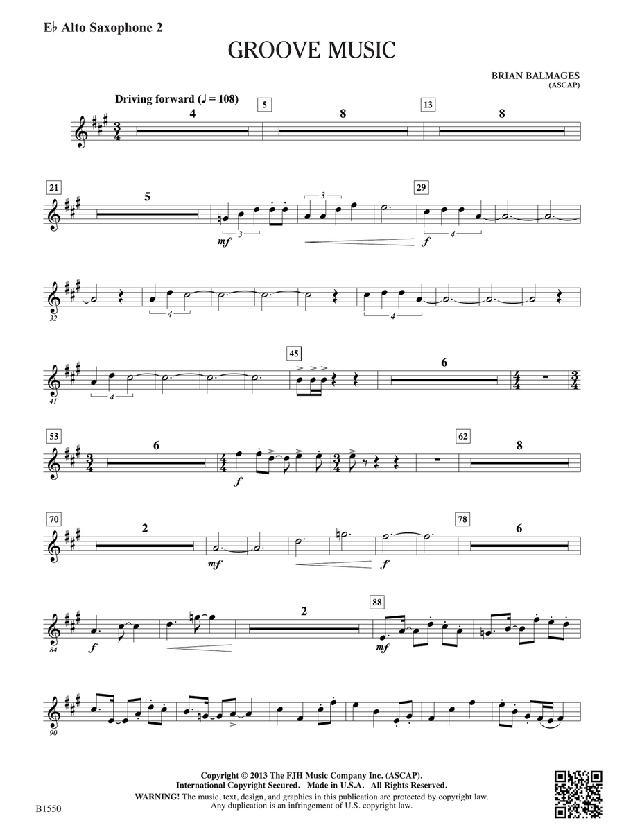 Groove Music: E-flat Alto Saxophone 2 Alto Saxophone scores gallery preview page 1