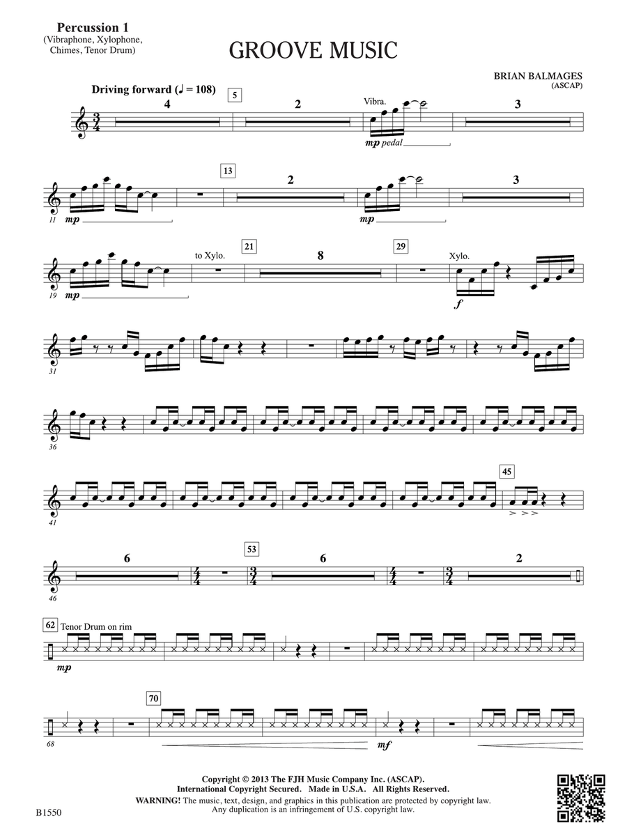 Groove Music: Percussion 1 Percussion scores gallery preview page 1