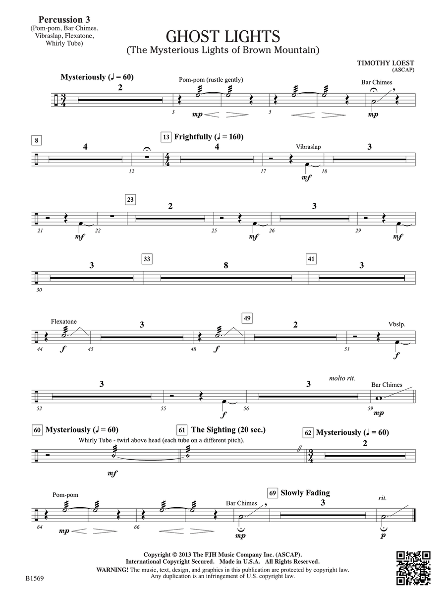 Ghost Lights: Percussion 3 Percussion scores gallery preview page 1