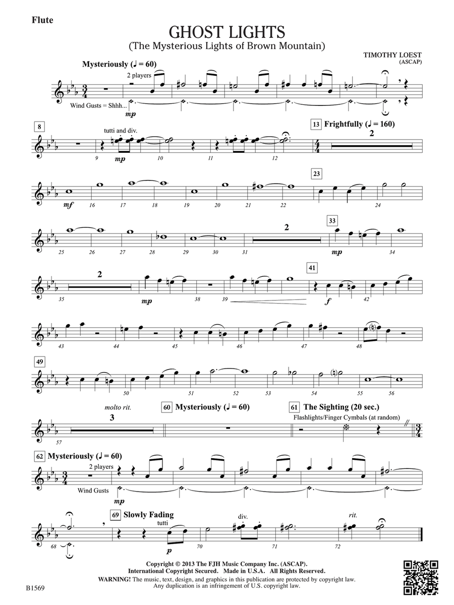 Ghost Lights: Flute Ghost Lights: Flute Flute scores gallery preview page 1