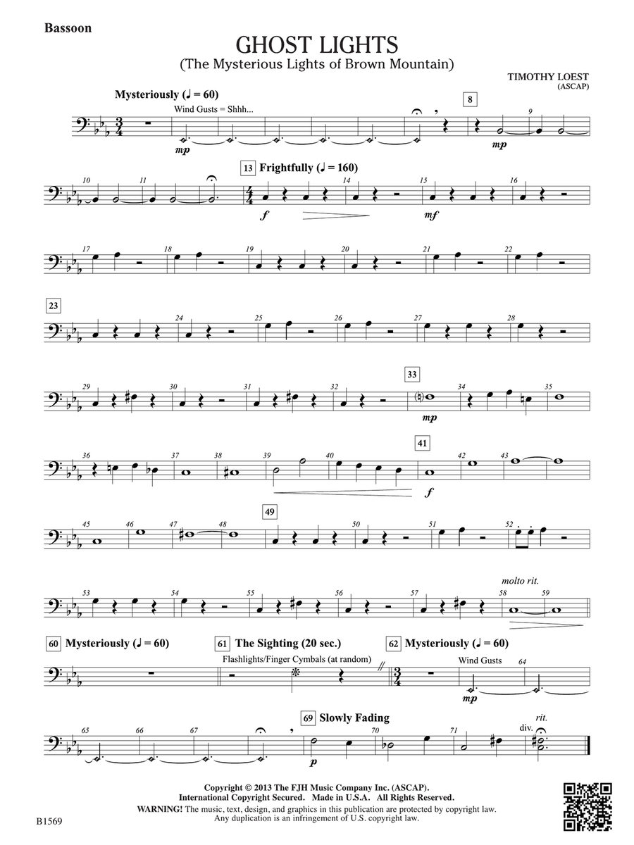 Ghost Lights: Bassoon Ghost Lights: Bassoon Bassoon scores gallery preview page 1