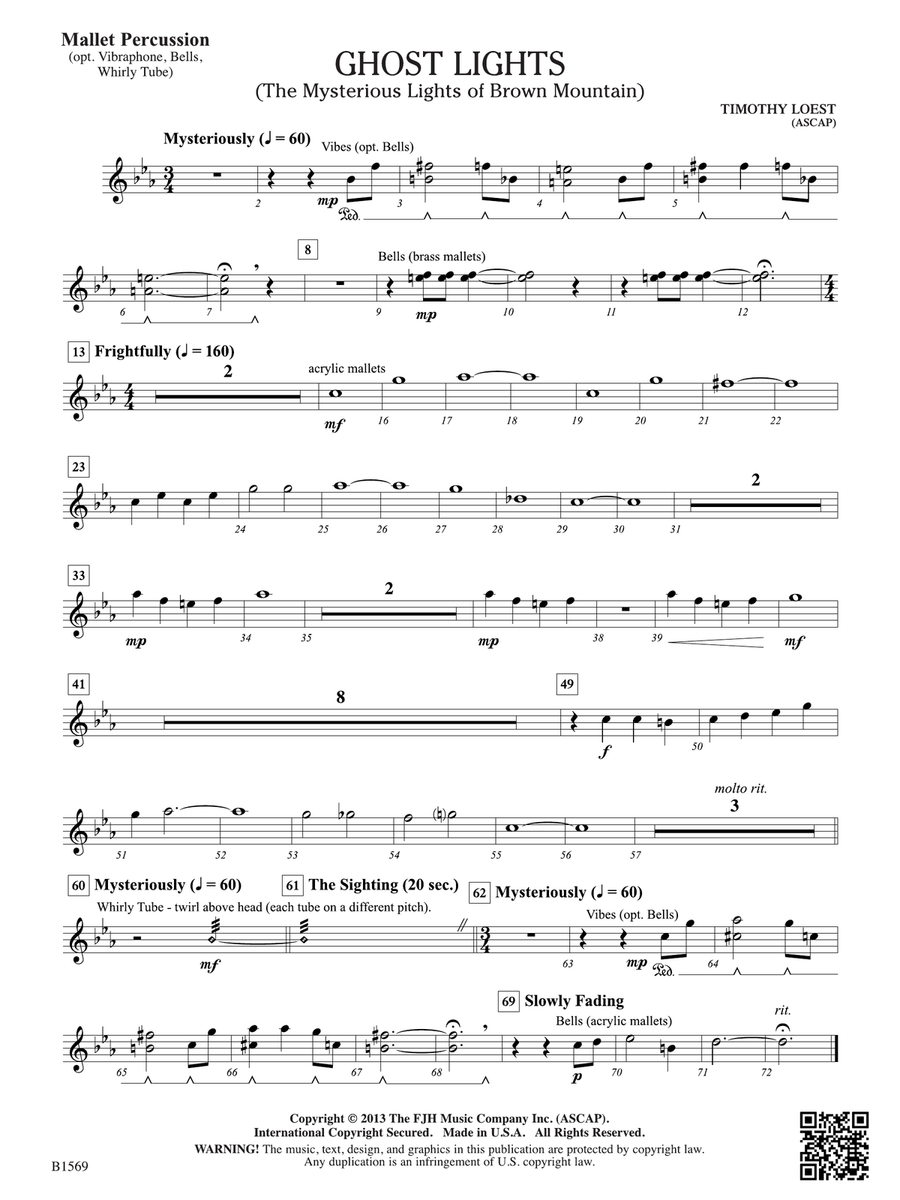 Ghost Lights: Mallet Percussion Percussion scores gallery preview page 1
