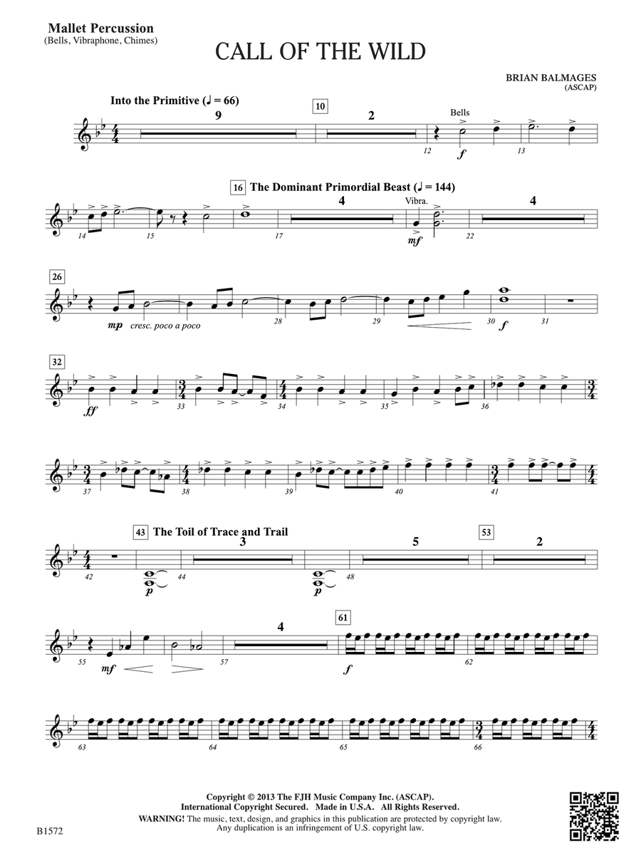 Call of the Wild: Mallet Percussion Percussion scores gallery preview page 1