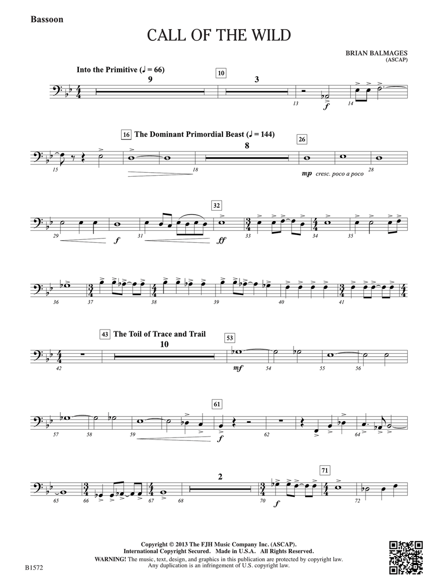 Call of the Wild: Bassoon Bassoon scores gallery preview page 1