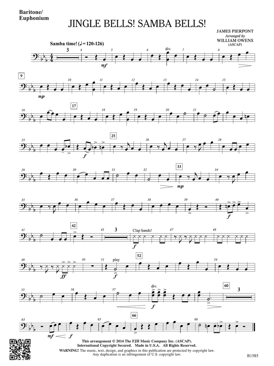 Jingle Bells! Samba Bells!: Baritone/Euphonium Baritone Horn scores gallery preview page 1