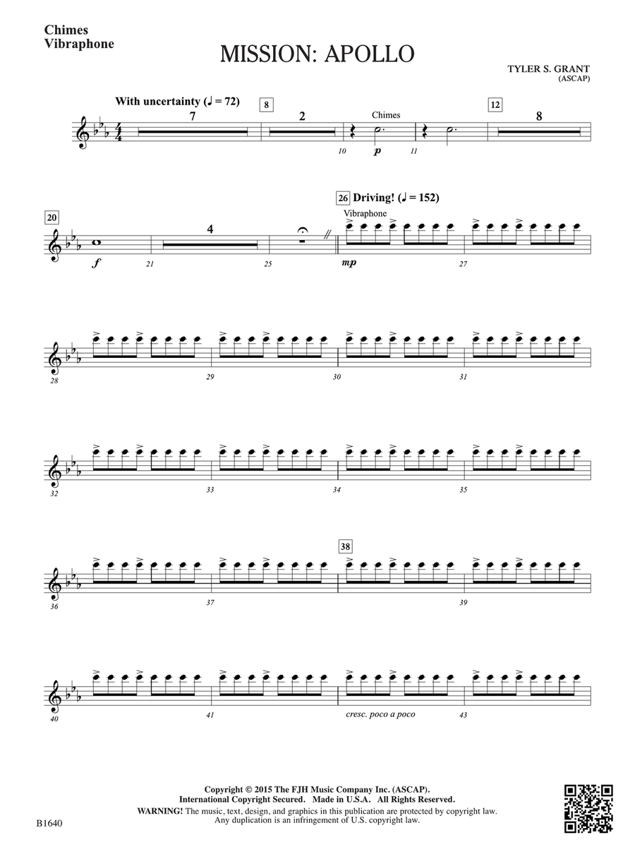Mission: Apollo: Chimes / Vibraphone Vibraphone scores gallery preview page 1