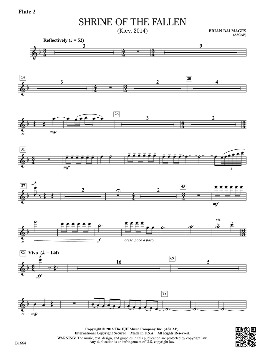 Shrine of the Fallen: Flute 2 Flute scores gallery preview page 1