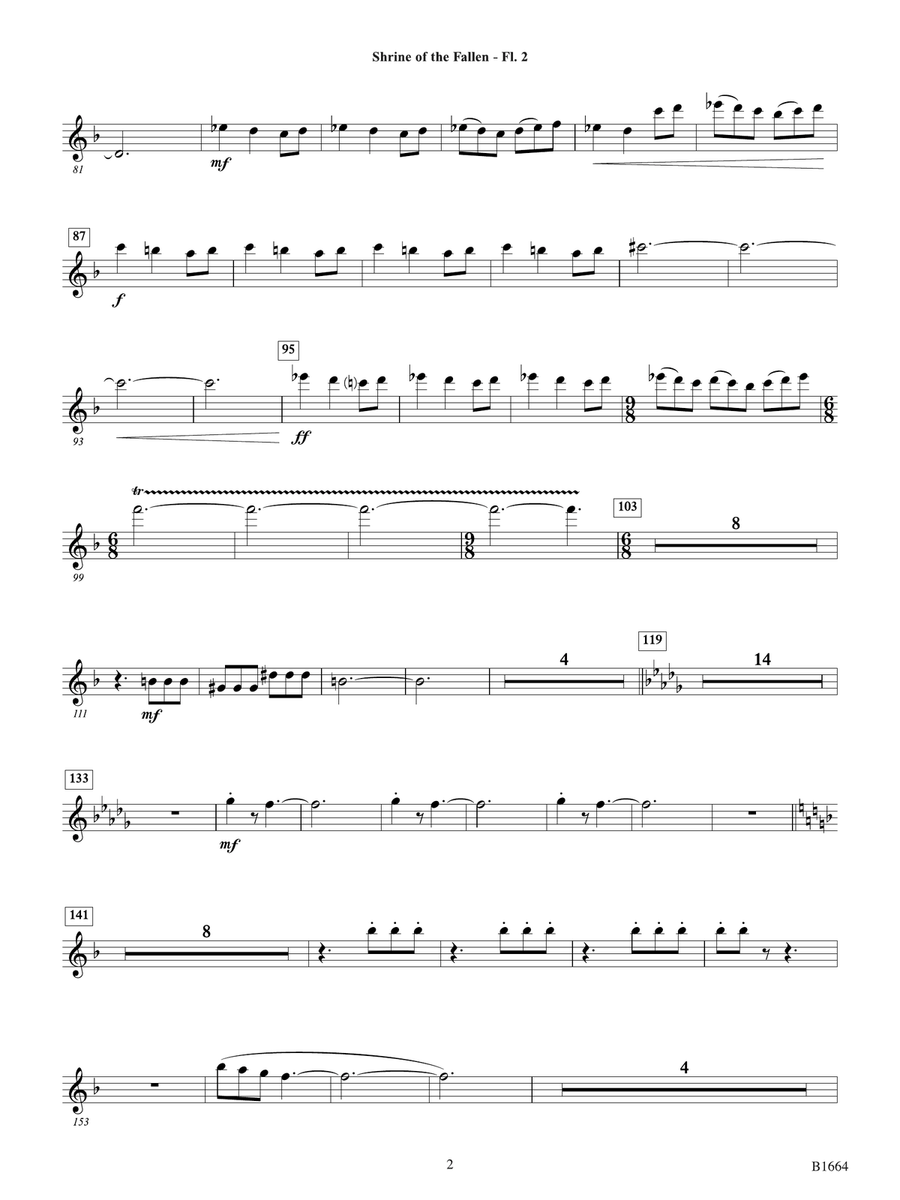 Shrine of the Fallen: Flute 2 Flute scores gallery preview page 2