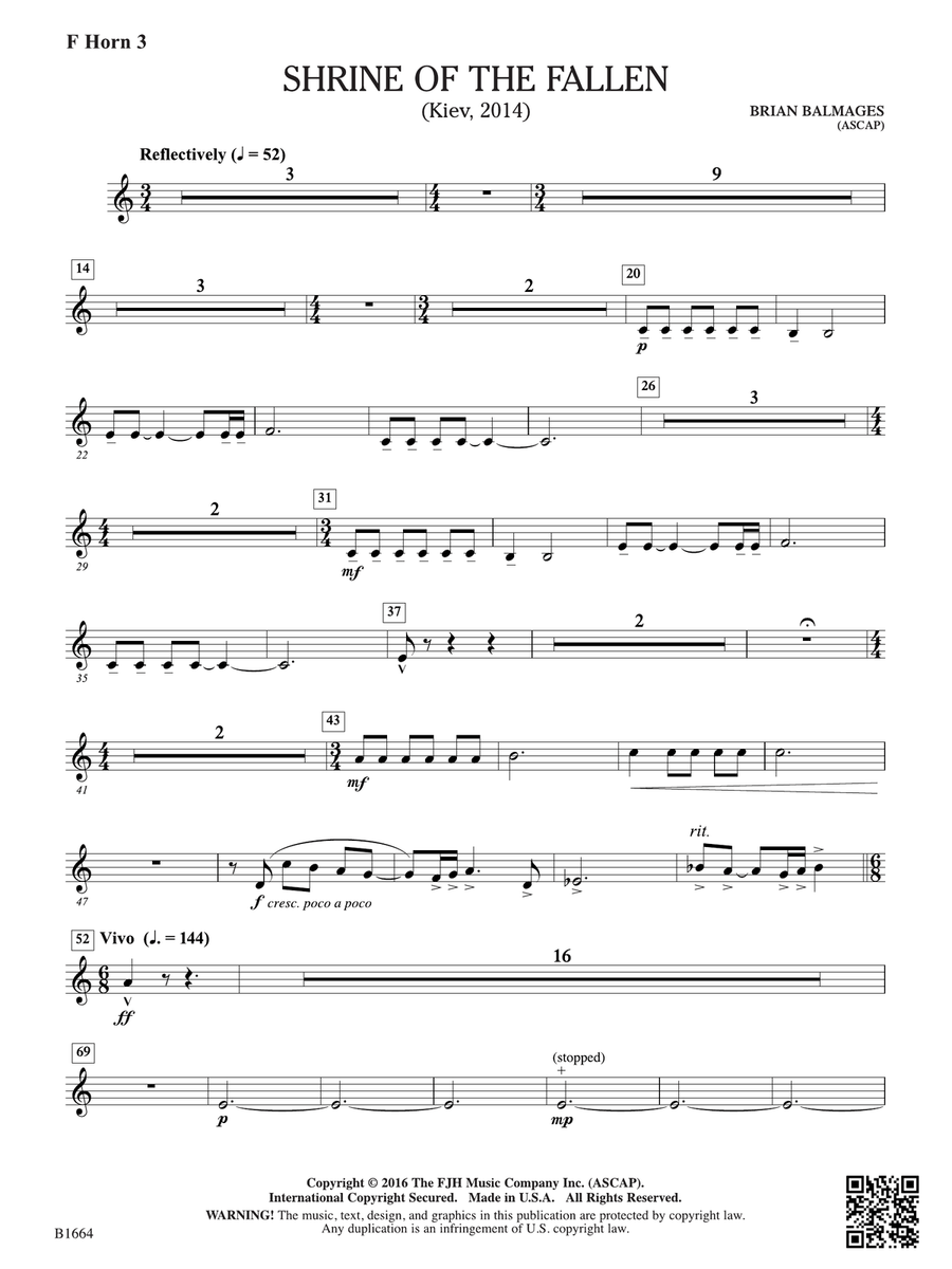 Shrine of the Fallen: F Horn 3 Horn scores gallery preview page 1