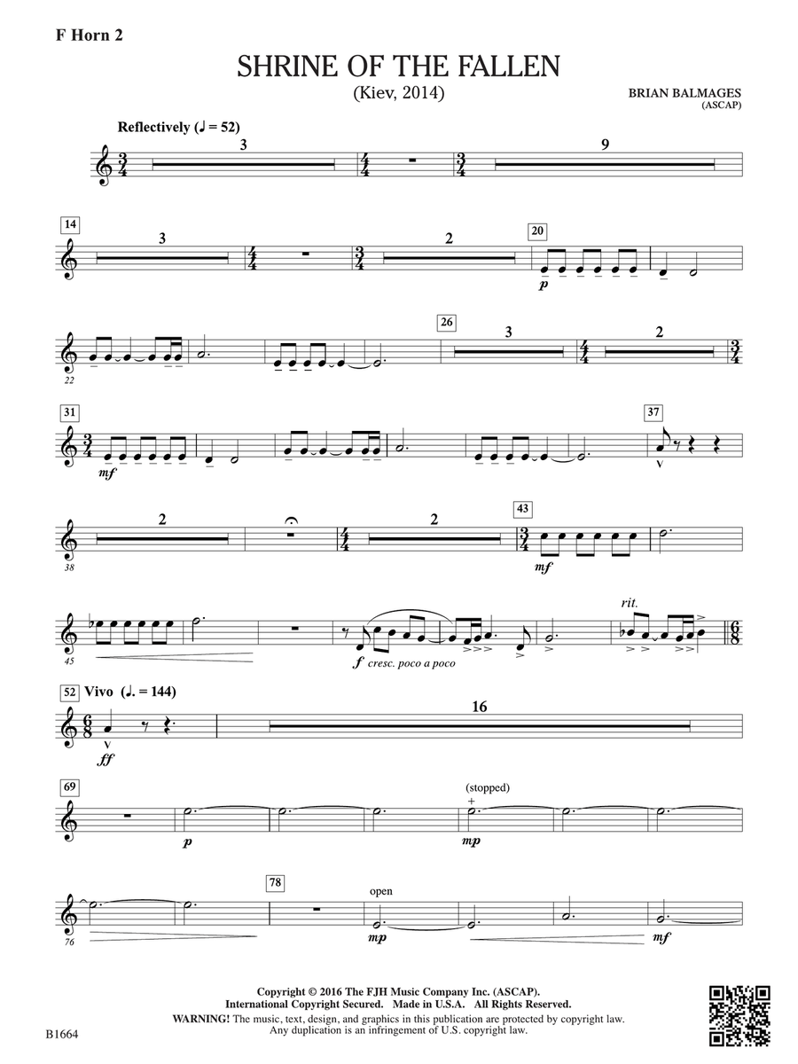 Shrine of the Fallen: F Horn 2 Horn scores gallery preview page 1
