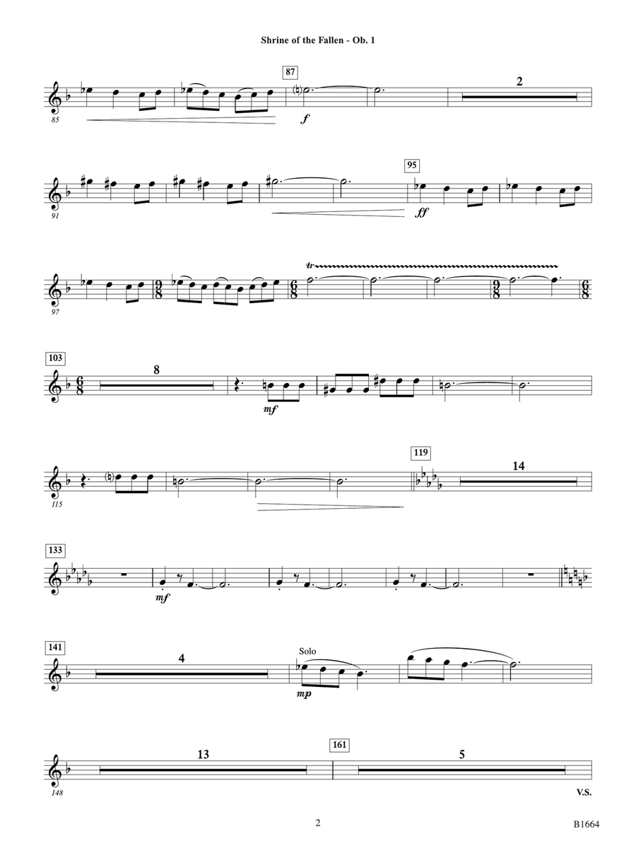 Shrine of the Fallen: Oboe 1 Oboe scores gallery preview page 2