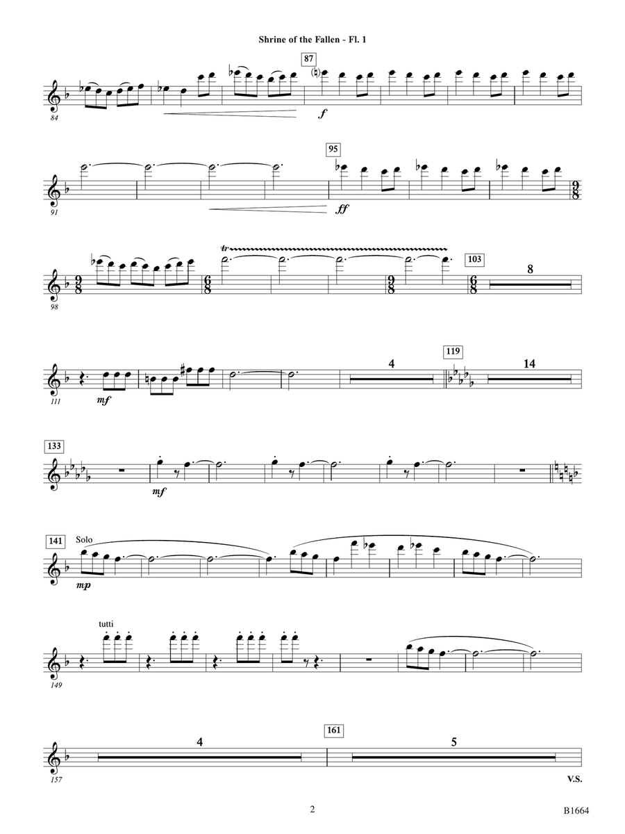 Shrine of the Fallen: Flute 1 Flute scores gallery preview page 2