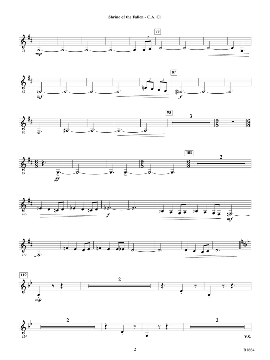 Shrine of the Fallen: E-flat Contra Alto Clarinet Clarinet scores gallery preview page 2