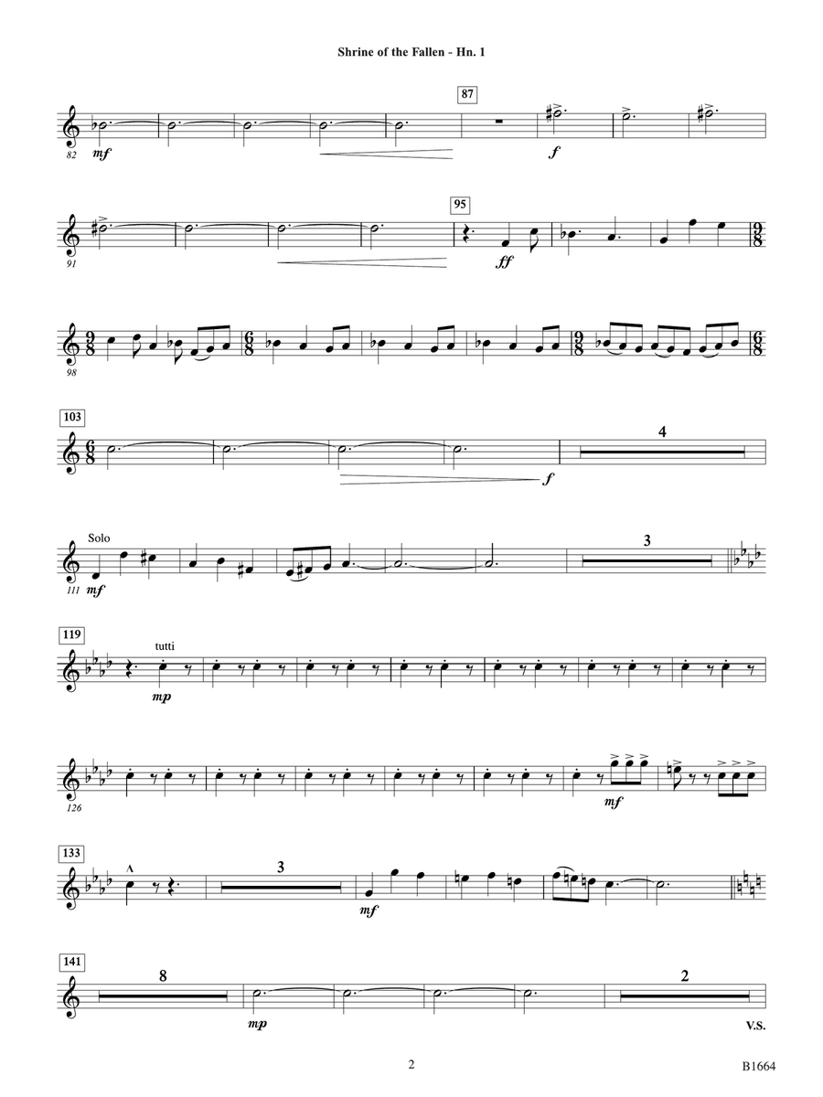 Shrine of the Fallen: F Horn 1 Horn scores gallery preview page 2