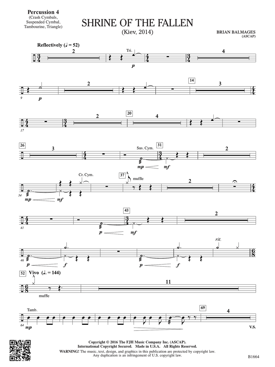 Shrine of the Fallen: Percussion 4 Percussion scores gallery preview page 1