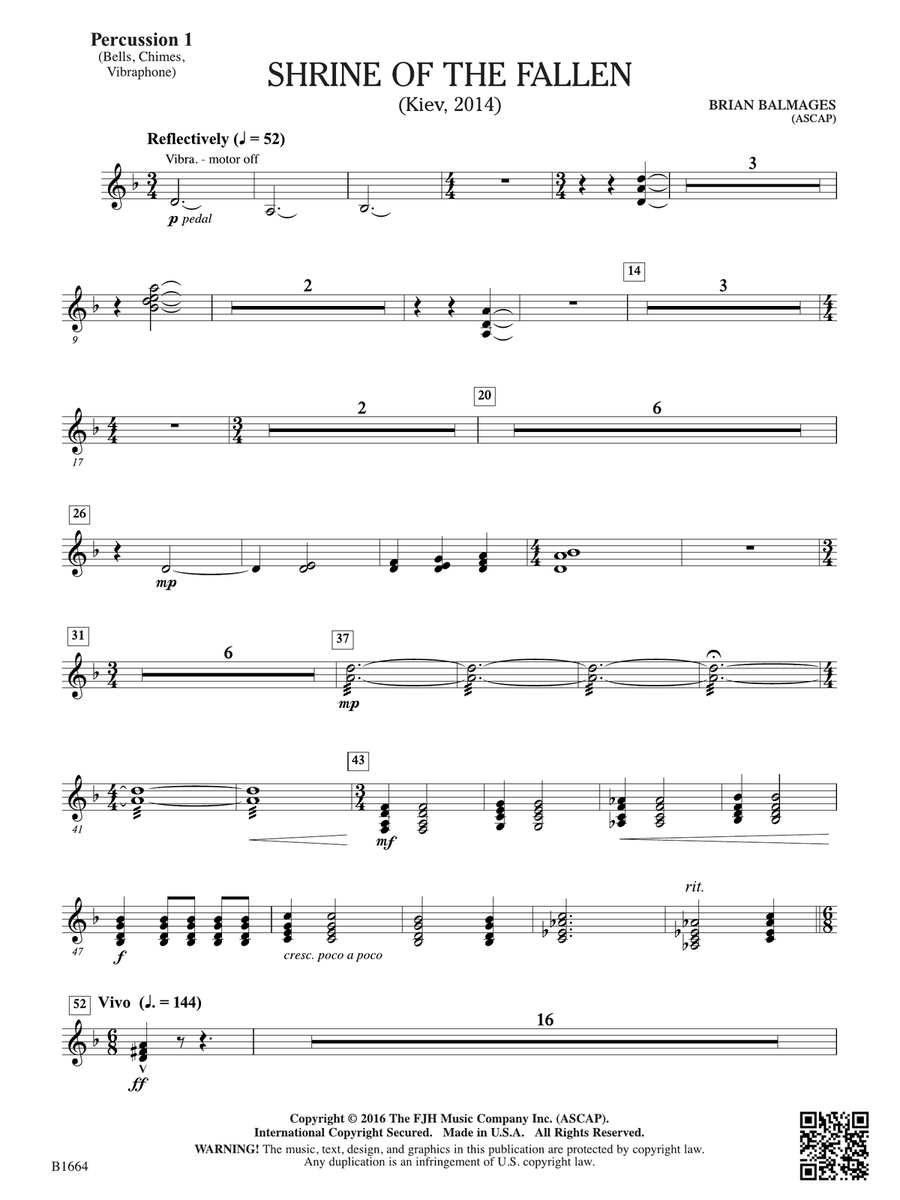 Shrine of the Fallen: Percussion 1 Percussion scores gallery preview page 1