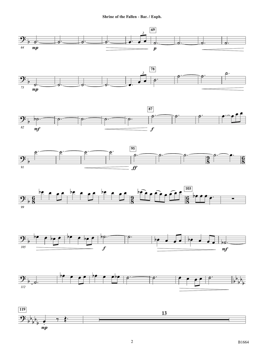 Shrine of the Fallen: Baritone / Euphonium Baritone Horn scores gallery preview page 2