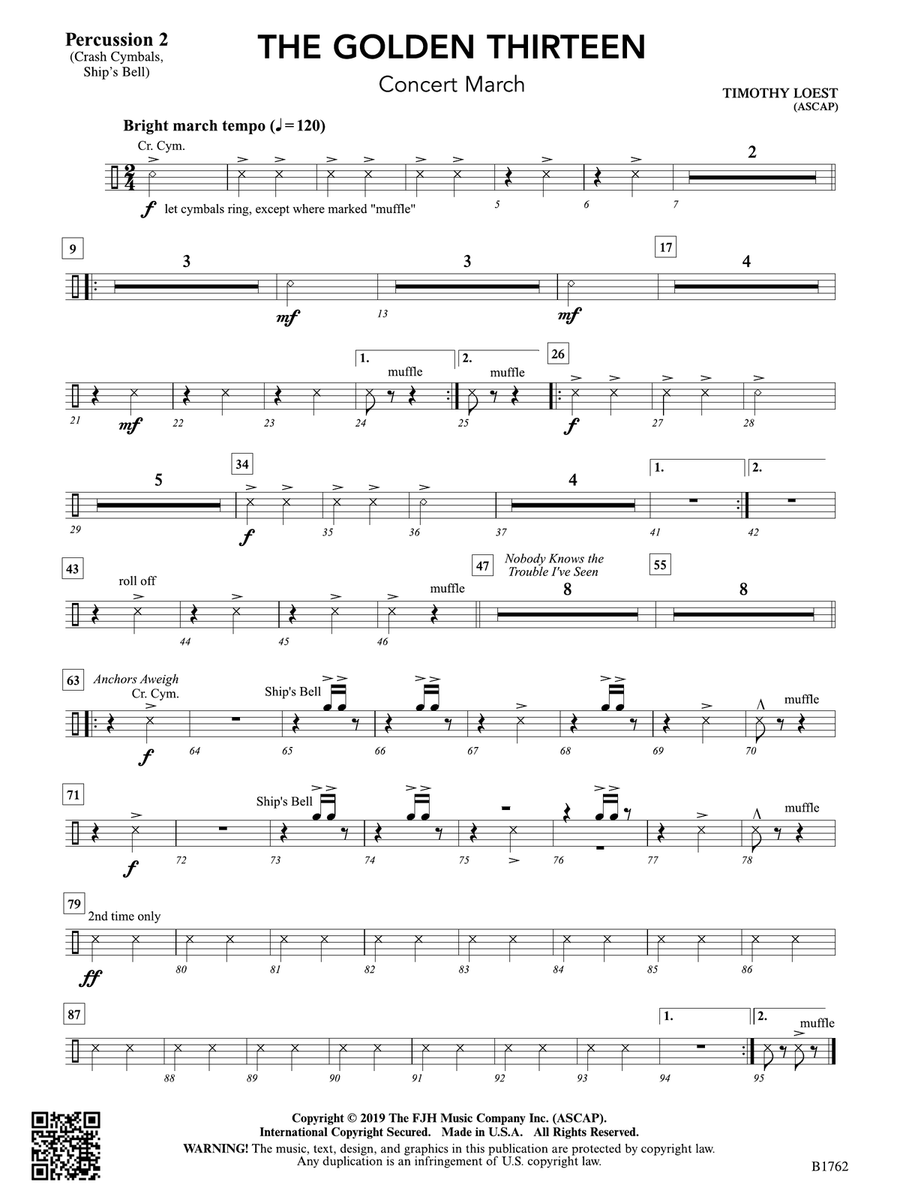 The Golden Thirteen: Percussion 2 Percussion scores gallery preview page 1