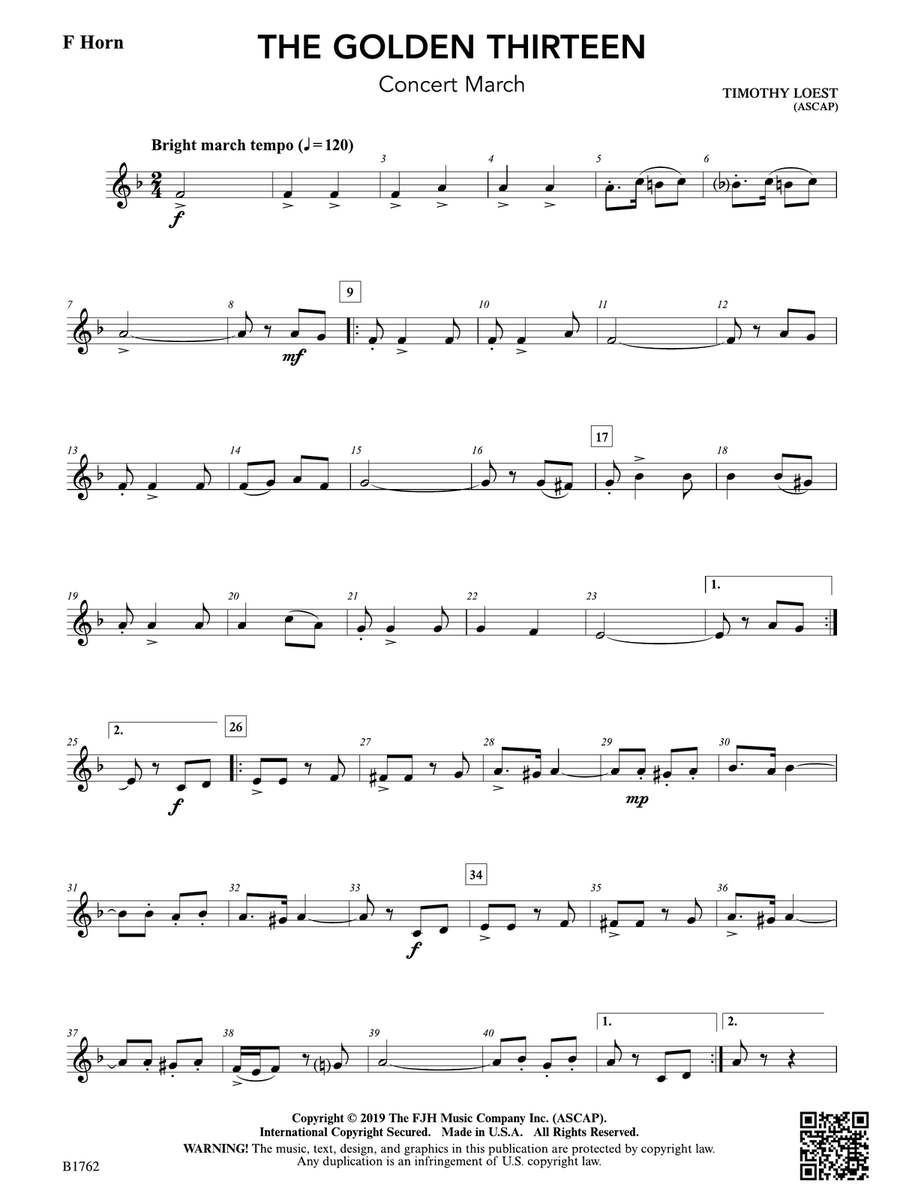 The Golden Thirteen: F Horn Horn scores gallery preview page 1