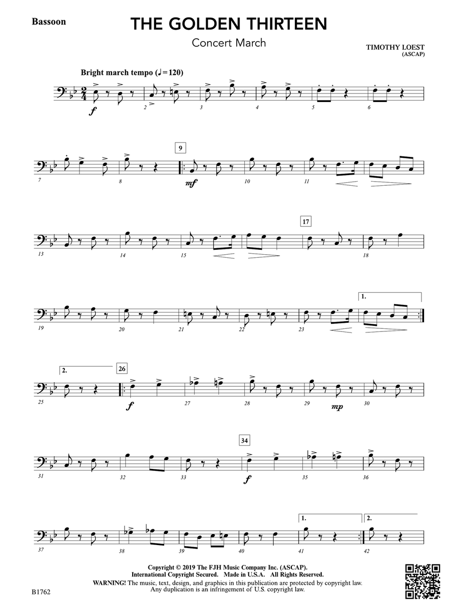The Golden Thirteen: Bassoon Bassoon scores gallery preview page 1