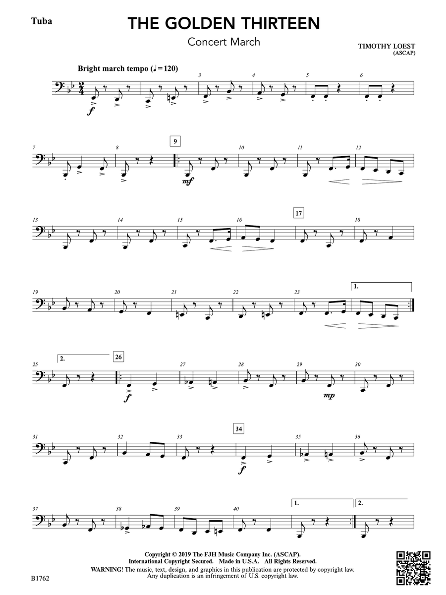The Golden Thirteen: Tuba Tuba scores gallery preview page 1