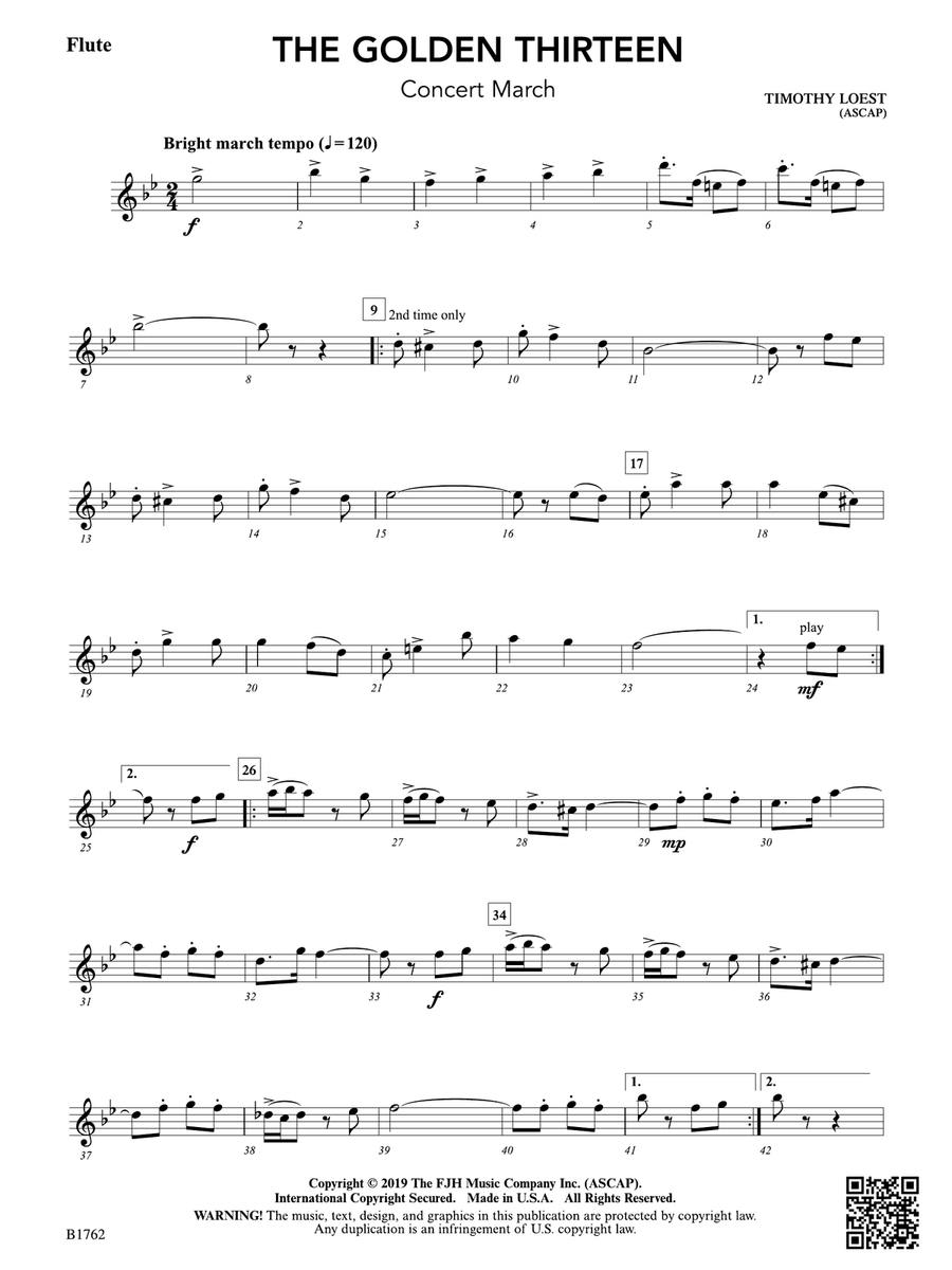 The Golden Thirteen: Flute Flute scores gallery preview page 1