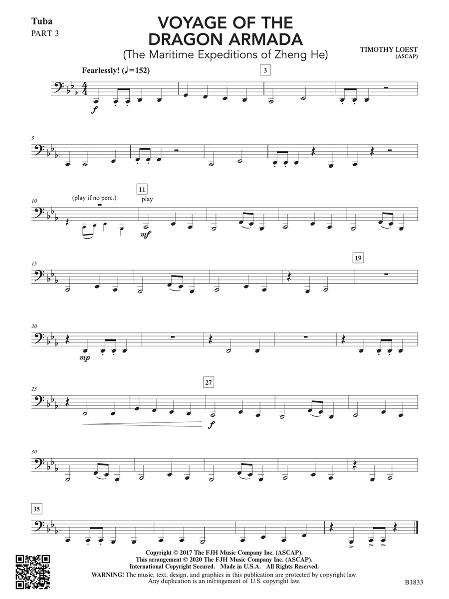 Voyage of the Dragon Armada: Part 3 - Tuba String Orchestra scores gallery preview page 1