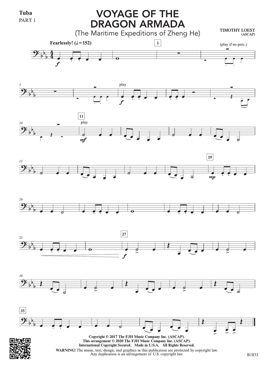 Voyage of the Dragon Armada: Part 1 - Tuba String Orchestra scores gallery preview page 1