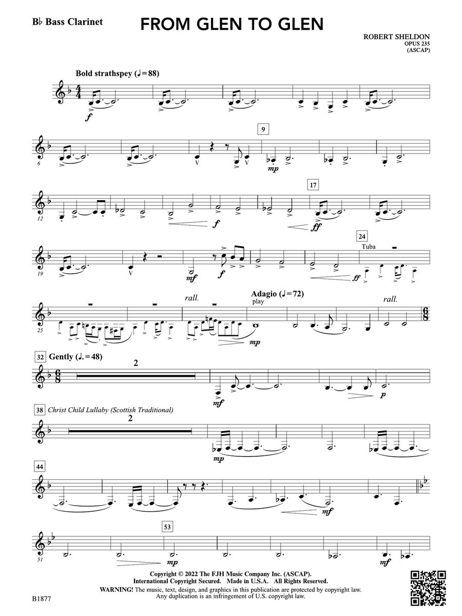 From Glen to Glen: B-flat Bass Clarinet Bass Clarinet scores gallery preview page 1