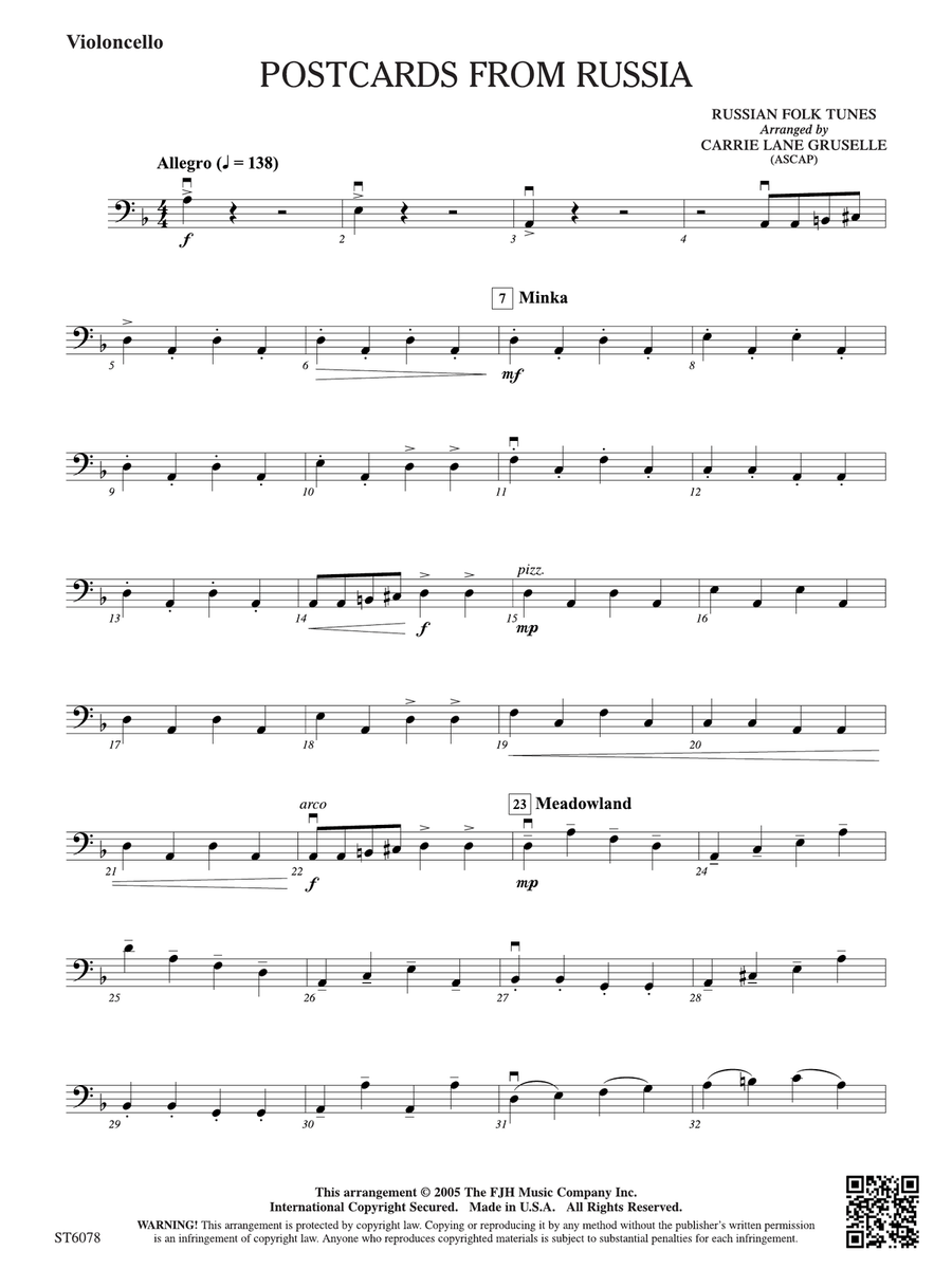 Postcards from Russia: Violoncello Part scores gallery preview page 1