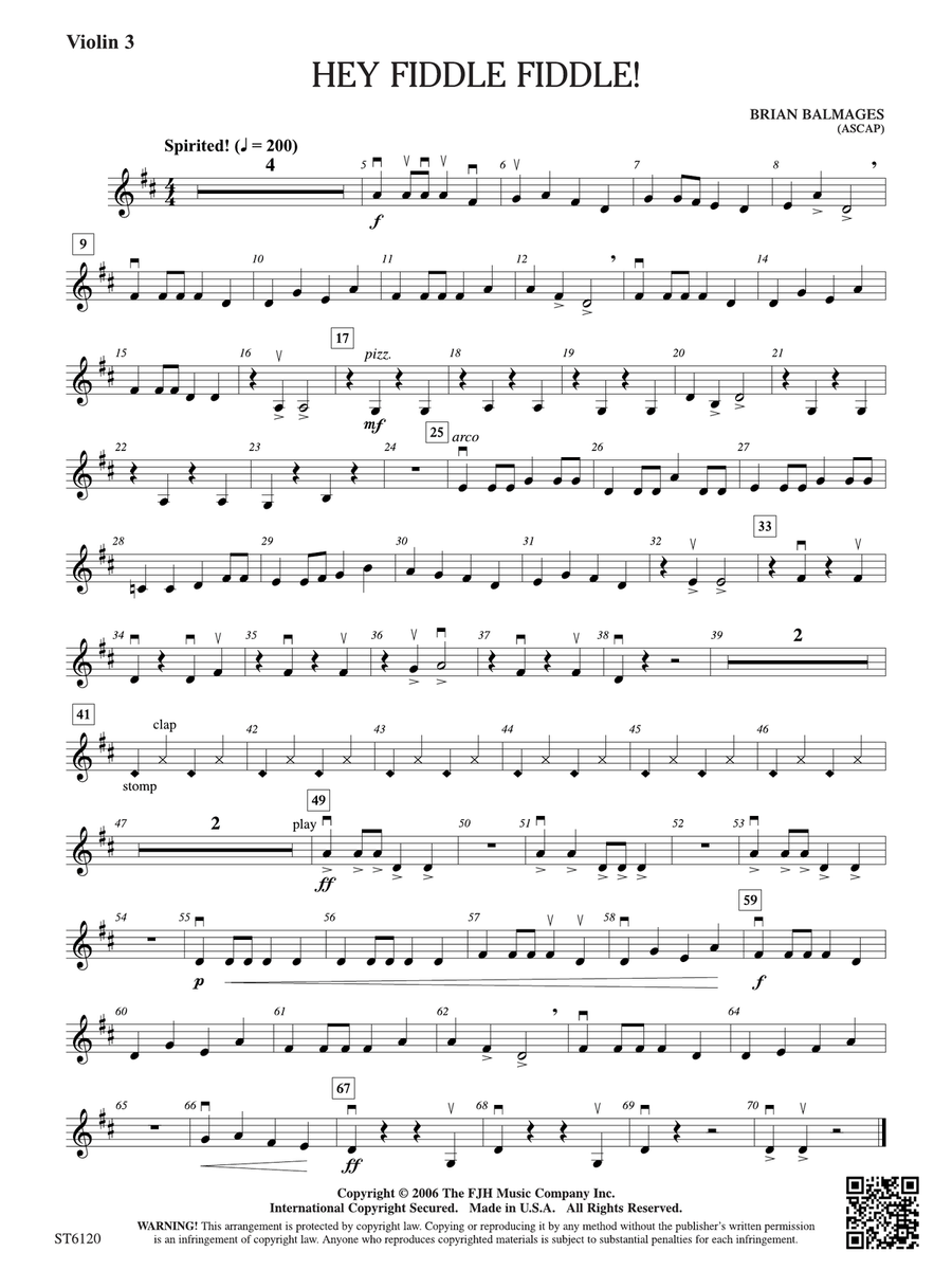 Hey Fiddle Fiddle!: Violin 3 (Viola T.C.) Viola scores gallery preview page 1