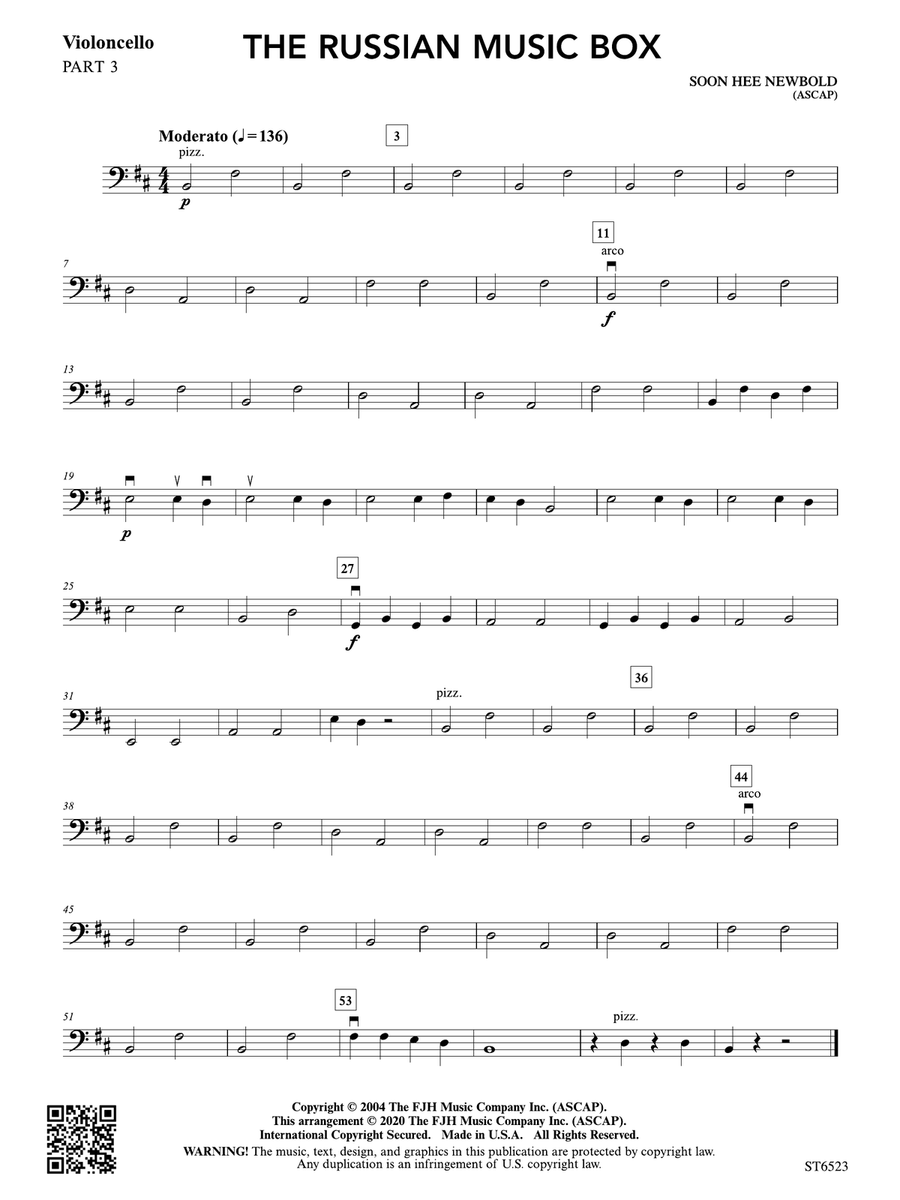 The Russian Music Box: Part 3 Cello String Orchestra scores gallery preview page 1