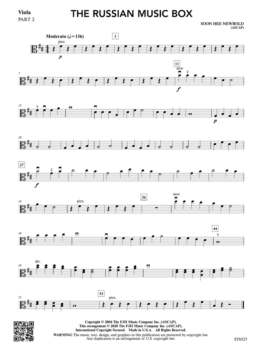 The Russian Music Box: Part 2 Viola String Orchestra scores gallery preview page 1