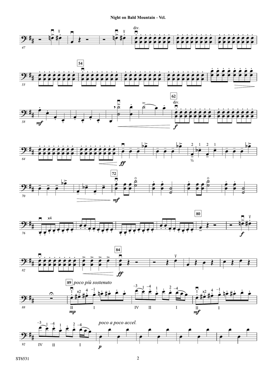Night on Bald Mountain: Violoncello Part scores gallery preview page 2