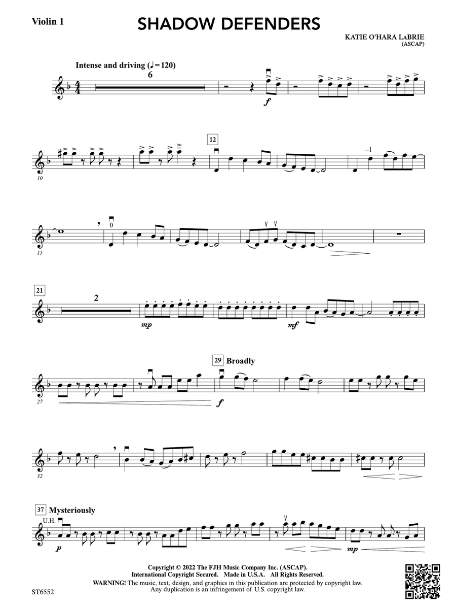 Shadow Defenders: Violin 1 Violin scores gallery preview page 1