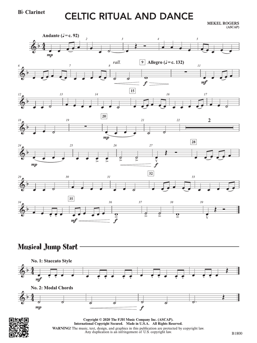 Celtic Ritual and Dance: B-flat Clarinet B-Flat Clarinet scores gallery preview page 1