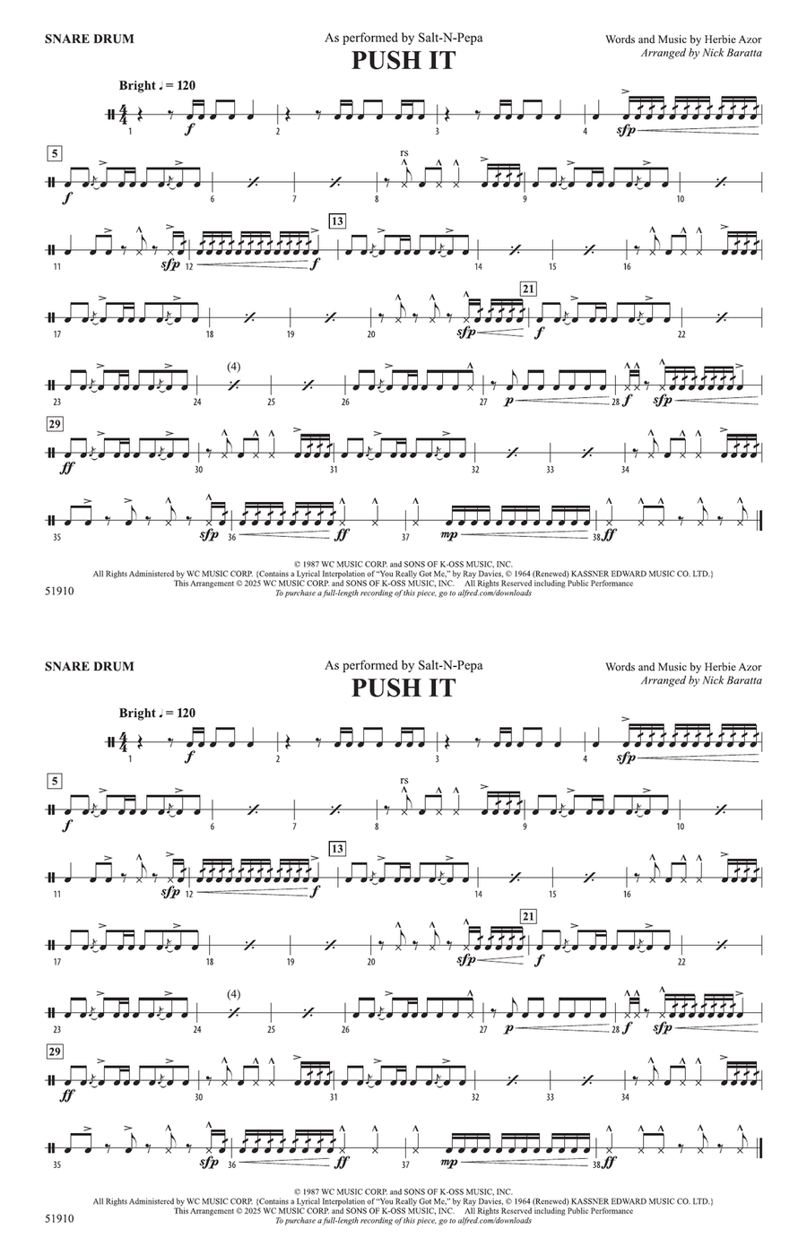 Push It: Snare Drum Push It: Snare Drum Snare Drum scores gallery preview page 1