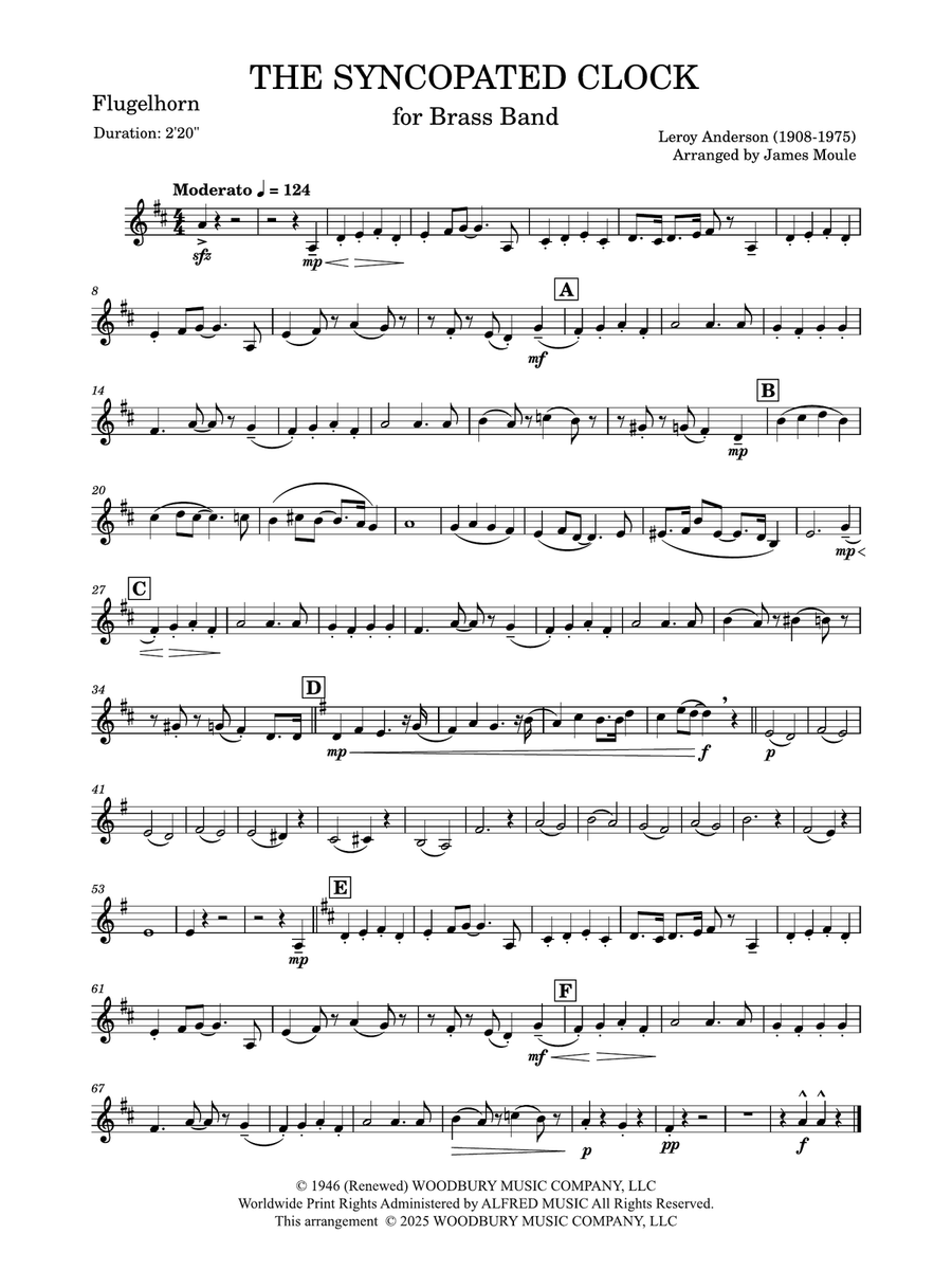 The Syncopated Clock: 1st Flugel Horn Brass Band scores gallery preview page 1