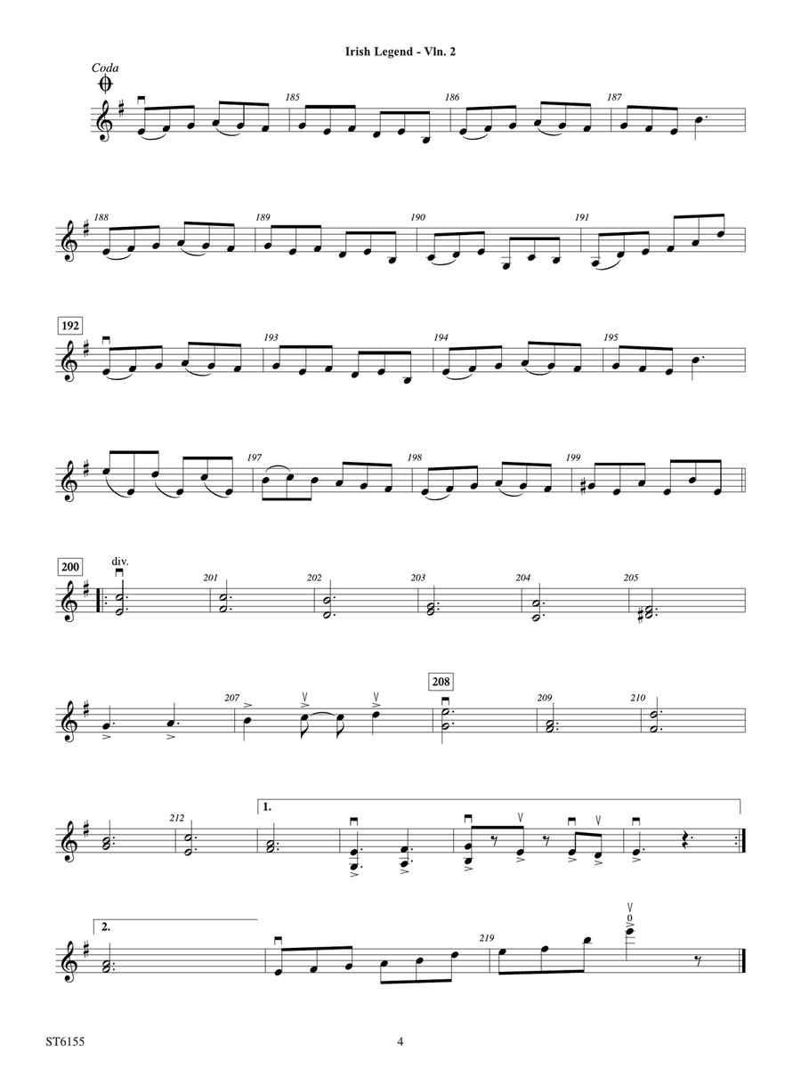 Irish Legend: Violin 2 Irish Legend: Violin 2 Violin scores gallery preview page 2