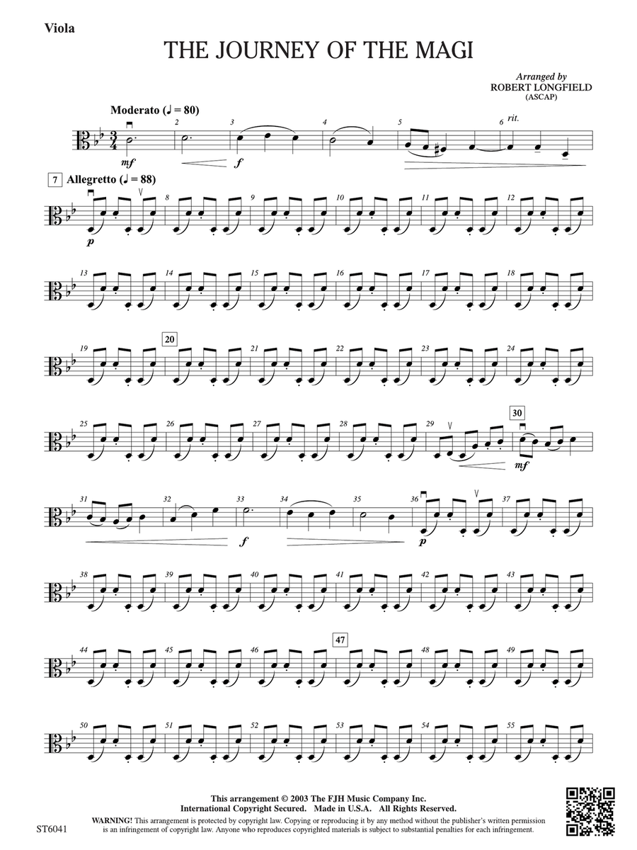The Journey of the Magi: Viola Viola scores gallery preview page 1