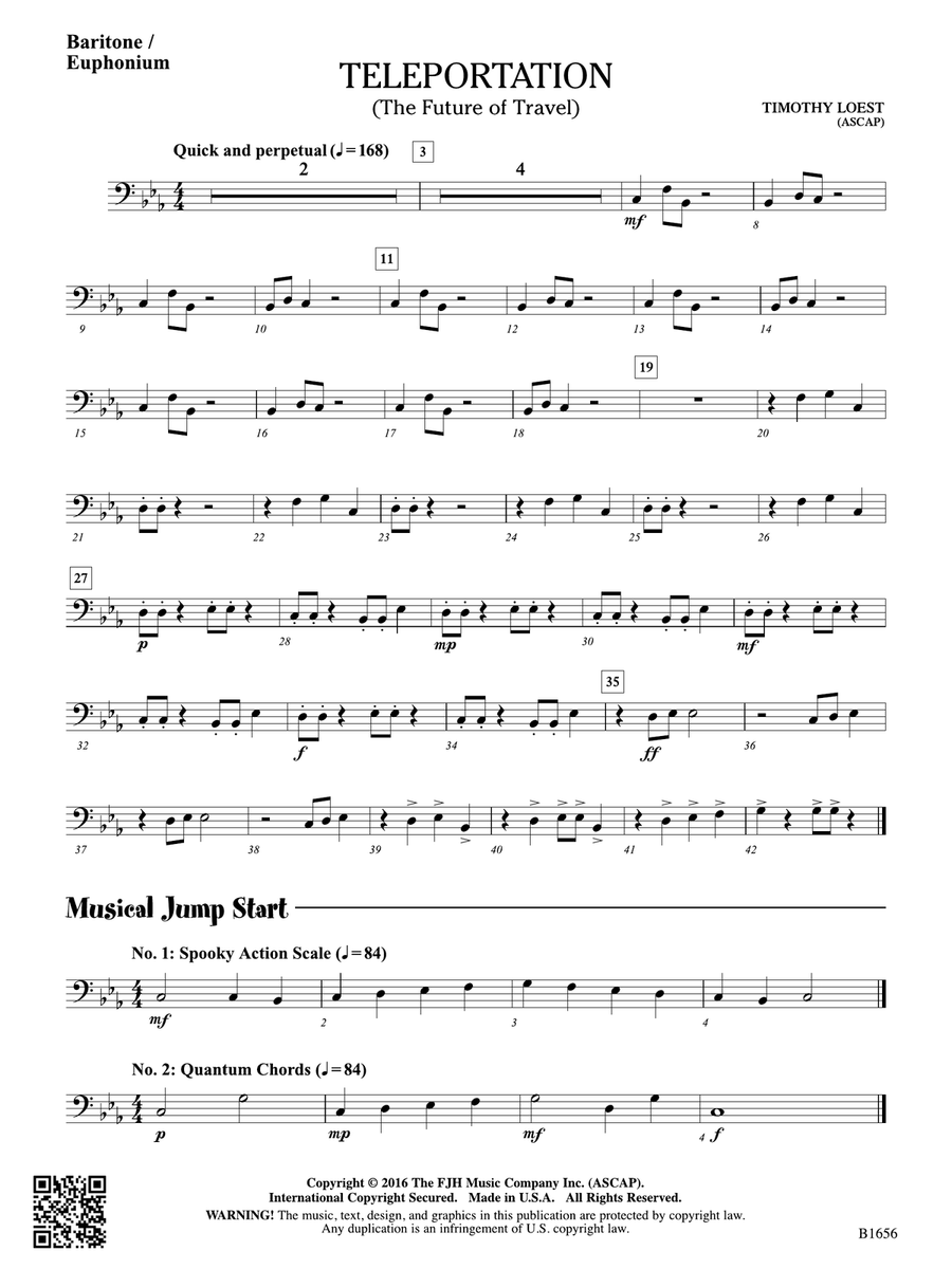 Teleportation: Baritone / Euphonium Baritone Horn scores gallery preview page 1